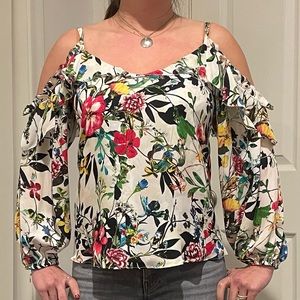 Parker cold shoulder floral flowy top
